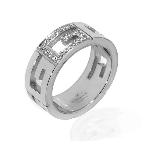 gucci mens ring white gold|Gucci 18k white gold ring.